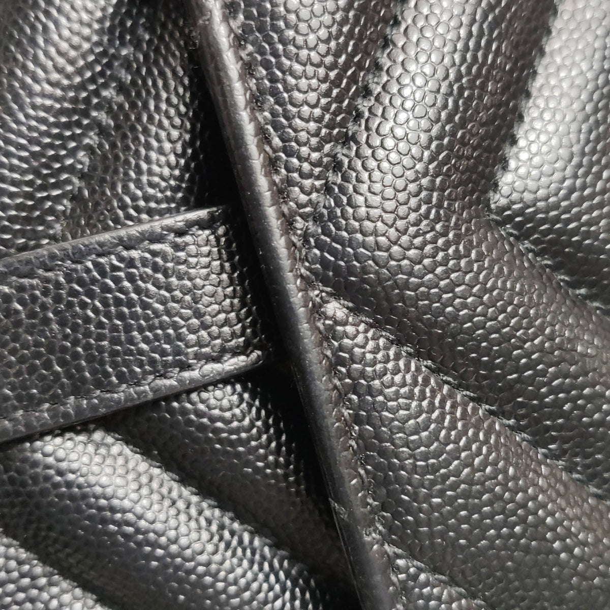 Saint Laurent Chevron Grain de Poudre Envelope Satchel