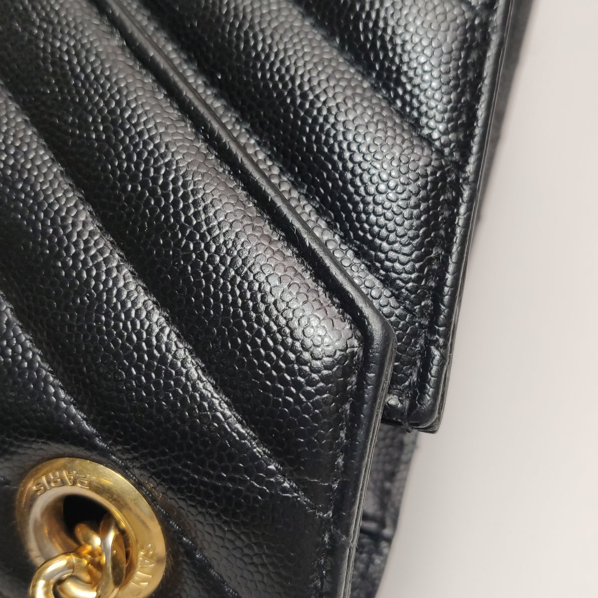 Saint Laurent Chevron Grain de Poudre Envelope Satchel