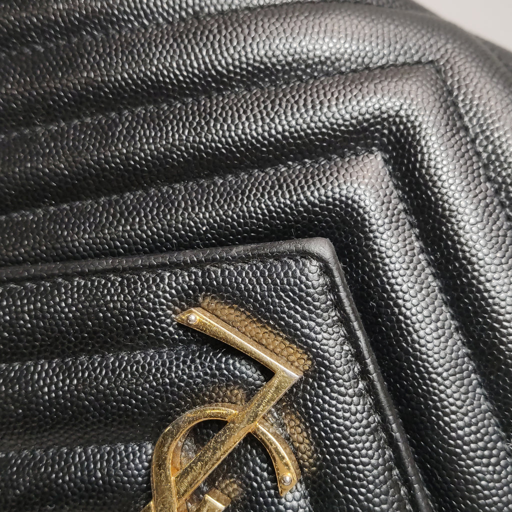 Saint Laurent Chevron Grain de Poudre Envelope Satchel