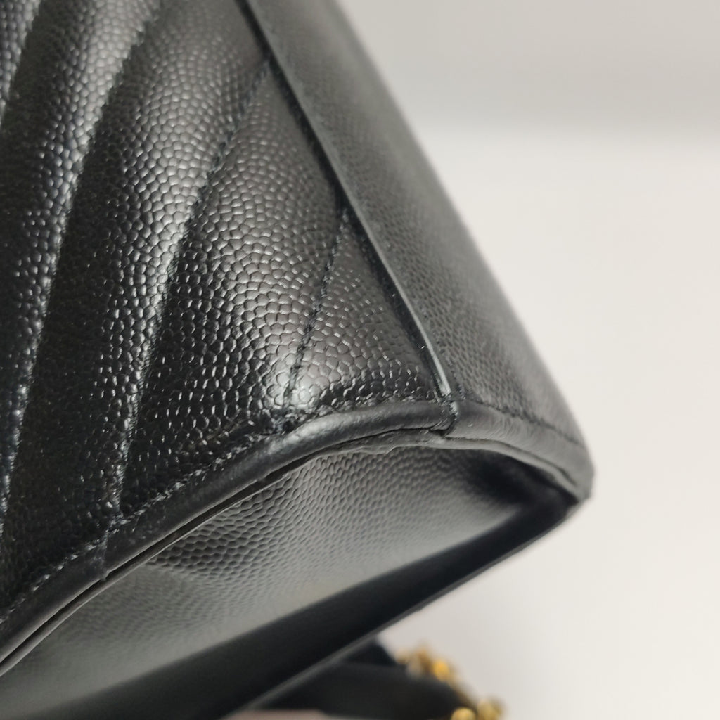 Saint Laurent Chevron Grain de Poudre Envelope Satchel