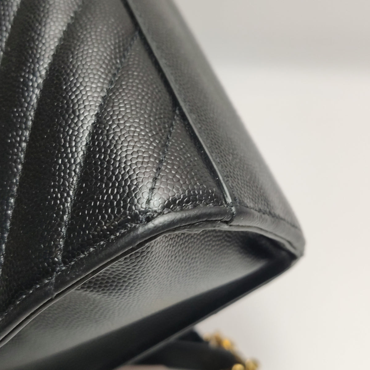 Saint Laurent Chevron Grain de Poudre Envelope Satchel