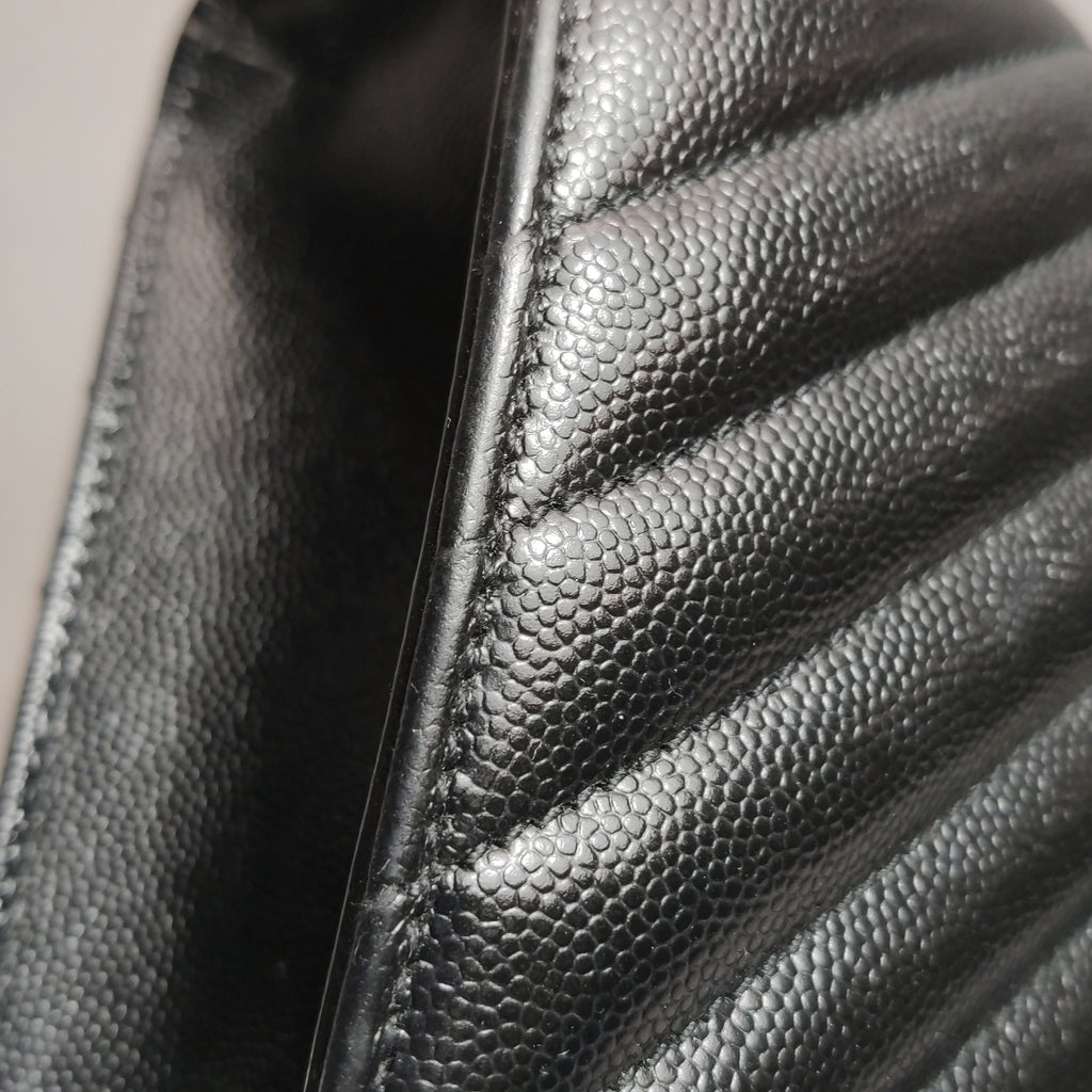 Saint Laurent Chevron Grain de Poudre Envelope Satchel