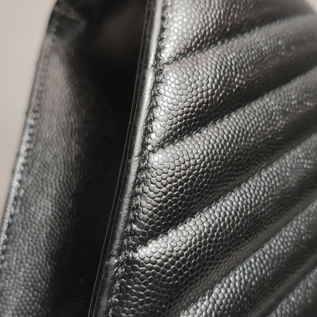 Saint Laurent Chevron Grain de Poudre Envelope Satchel