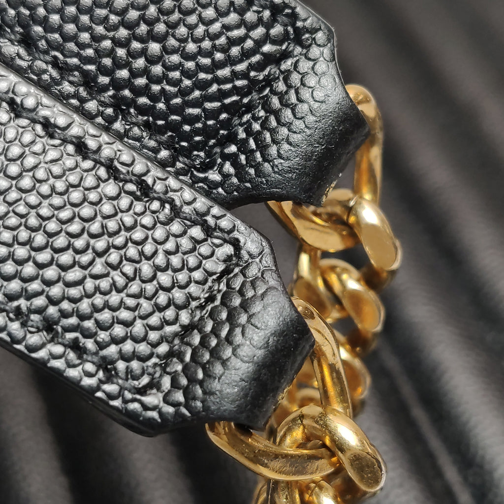 Saint Laurent Chevron Grain de Poudre Envelope Satchel