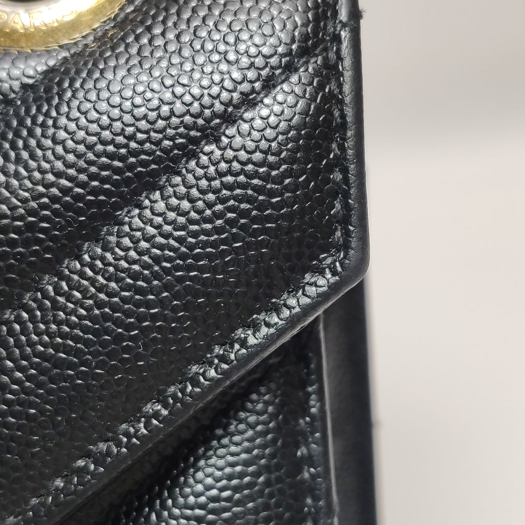 Saint Laurent Chevron Grain de Poudre Envelope Satchel
