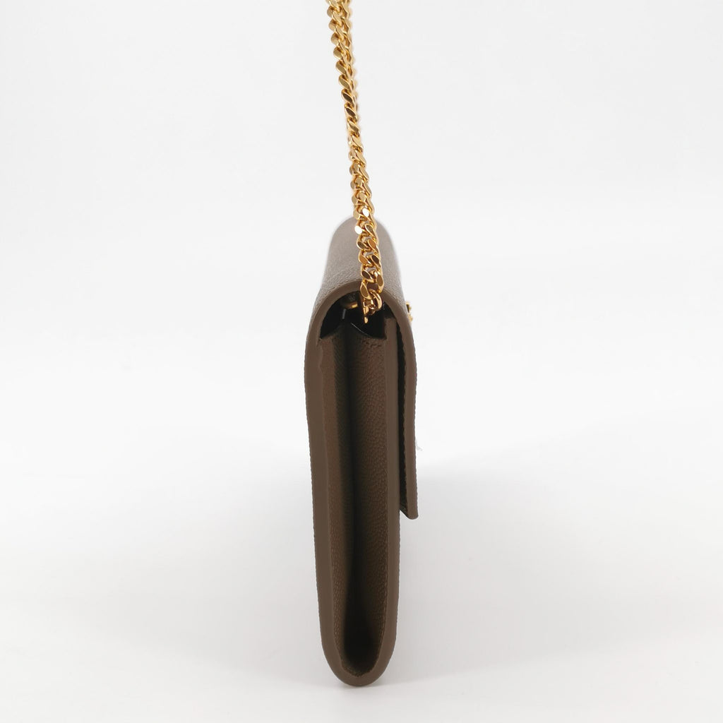 Saint Laurent Uptown Wallet On Chain Beige