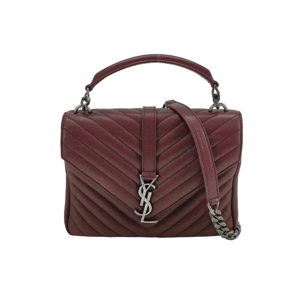 Saint Laurent College Small Burgundy