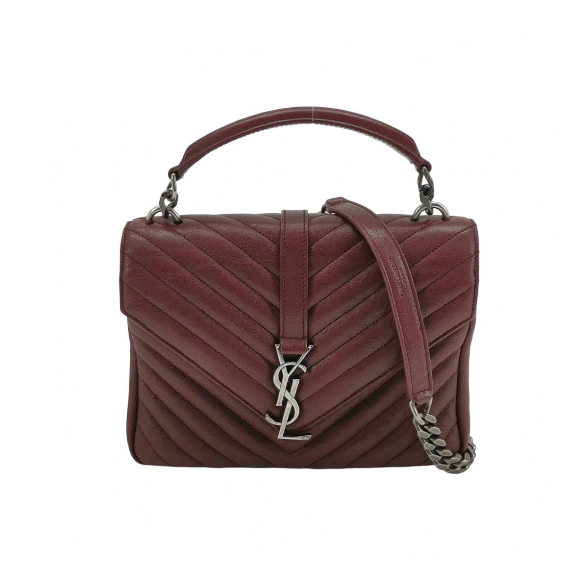 Saint Laurent College Small Burgundy