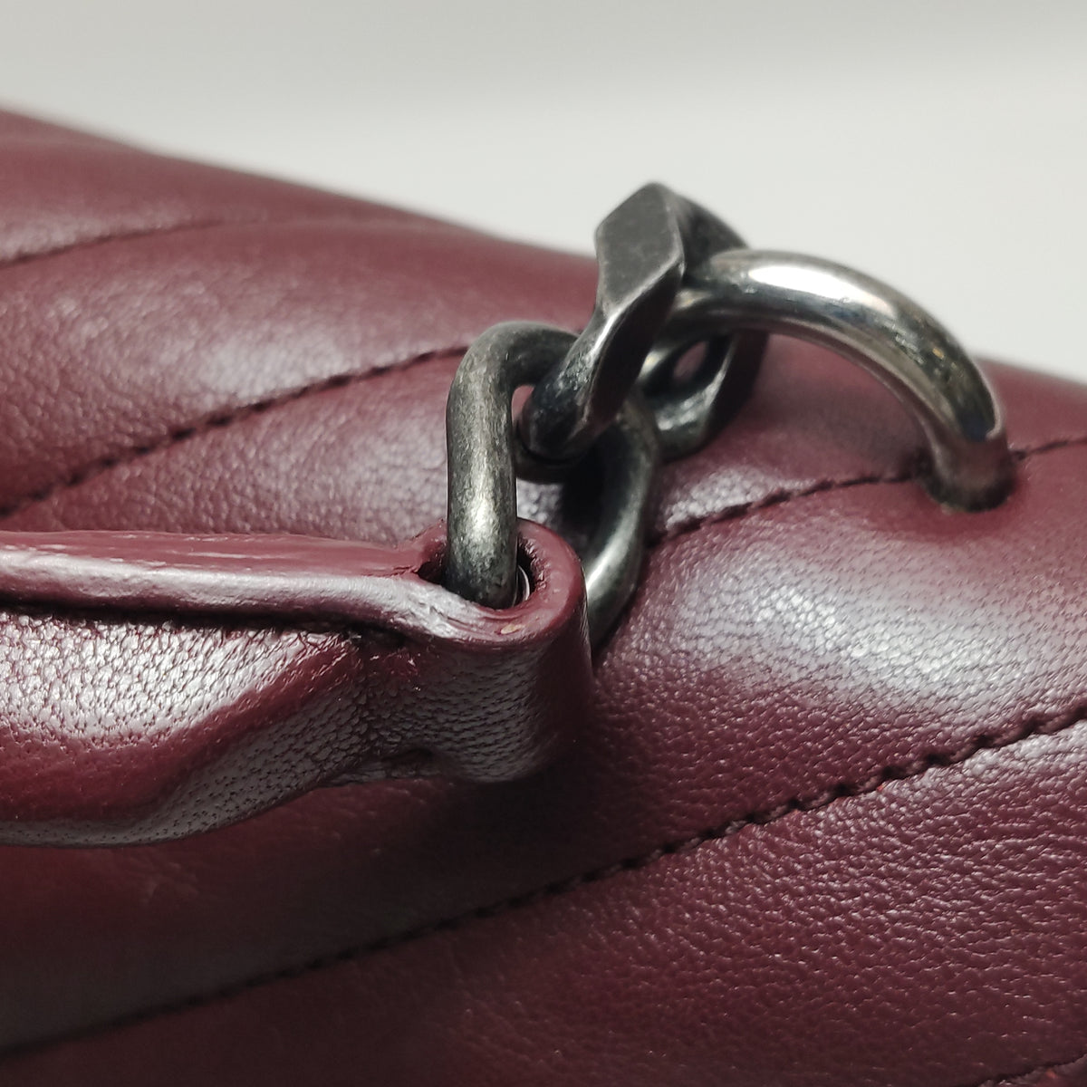 Saint Laurent College Small Burgundy