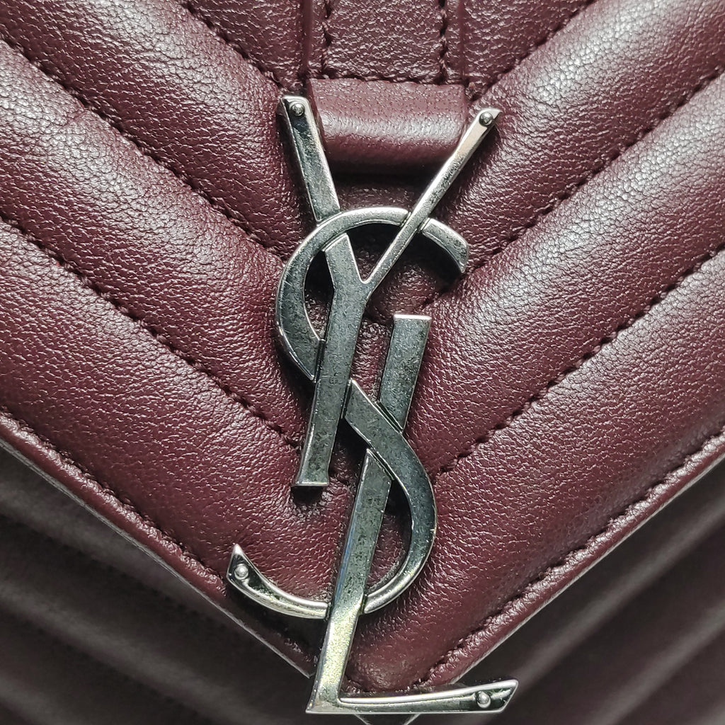 Saint Laurent College Small Burgundy