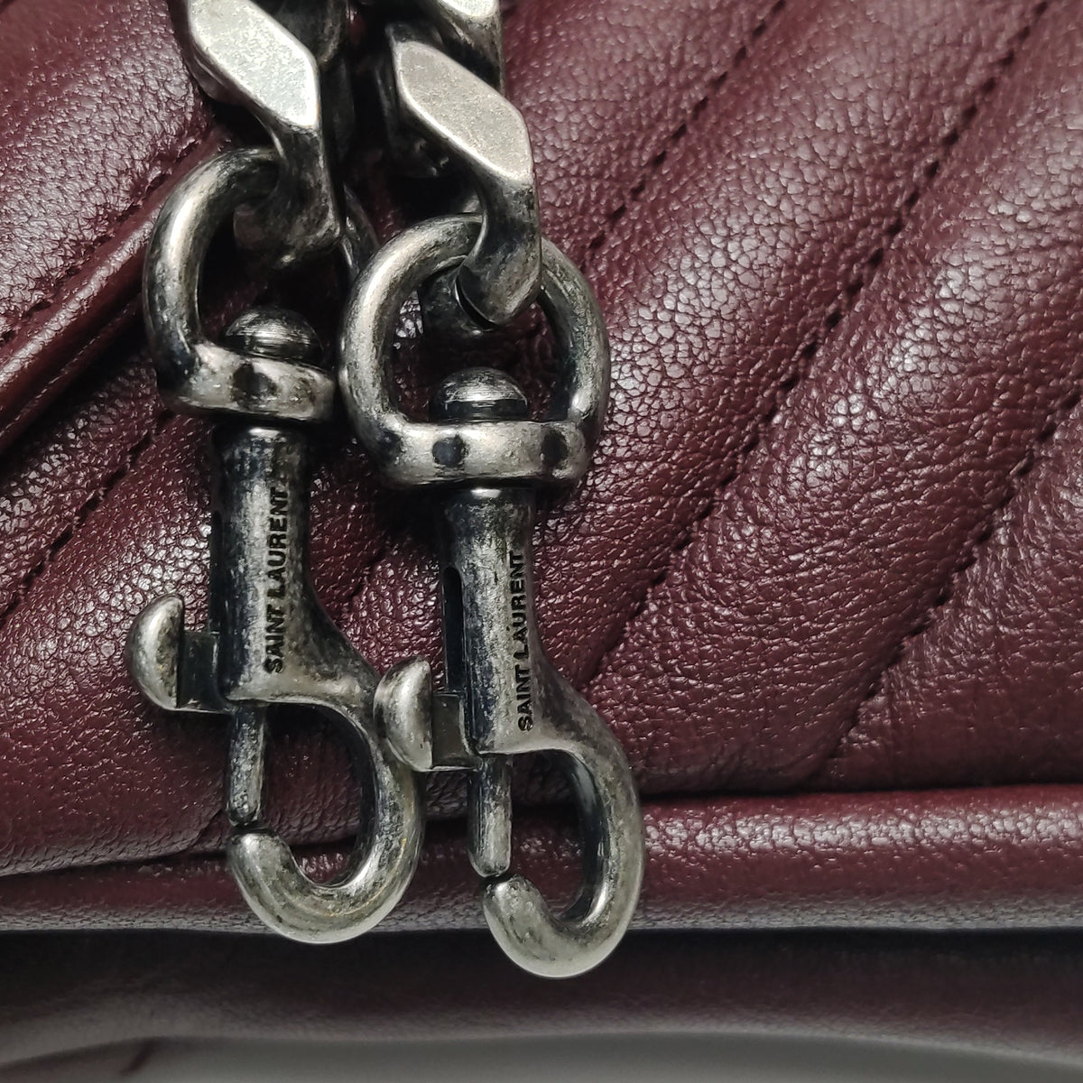 Saint Laurent College Small Burgundy
