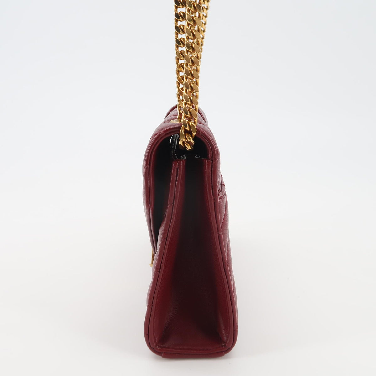 Saint Laurent Chevron Envelope Shoulder Bag Red