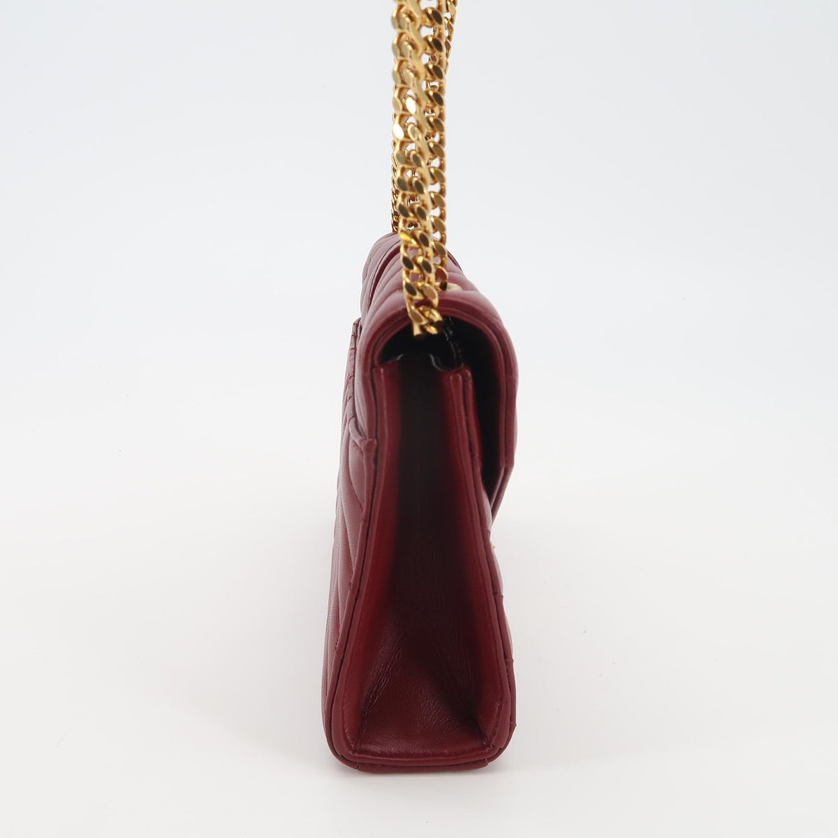 Saint Laurent Chevron Envelope Shoulder Bag Red