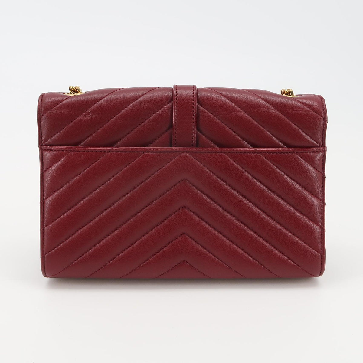 Saint Laurent Chevron Envelope Shoulder Bag Red