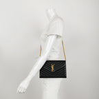 Saint Laurent Envelope Wallet On Chain Large Lambskin Black