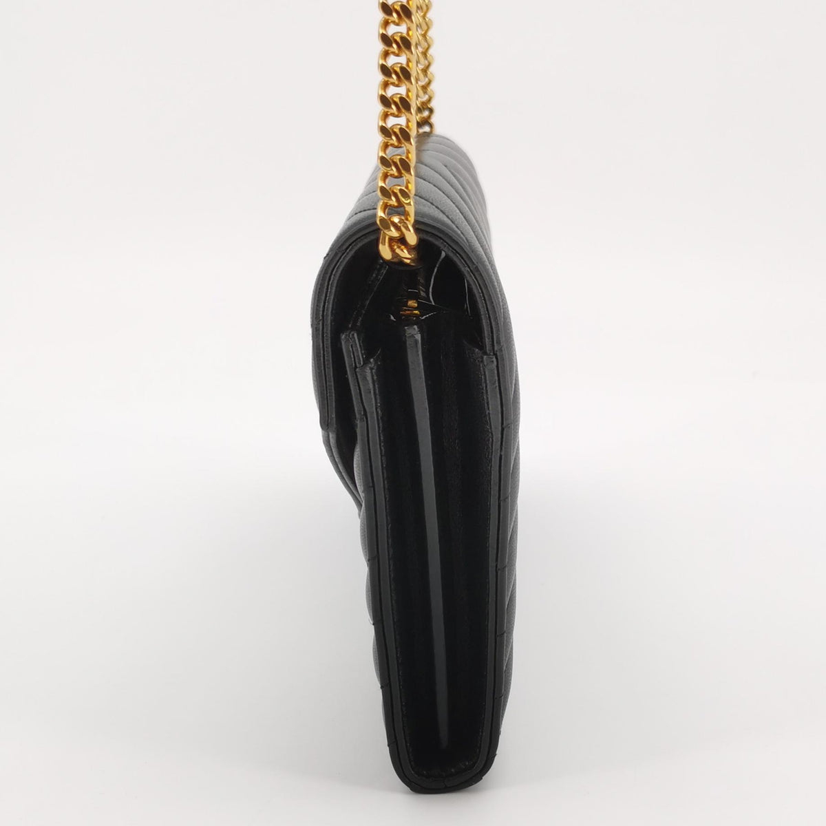 Saint Laurent Envelope Wallet On Chain Large Lambskin Black