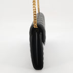 Saint Laurent Envelope Wallet On Chain Large Lambskin Black