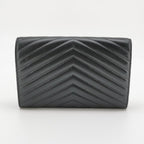 Saint Laurent Envelope Wallet On Chain Large Lambskin Black