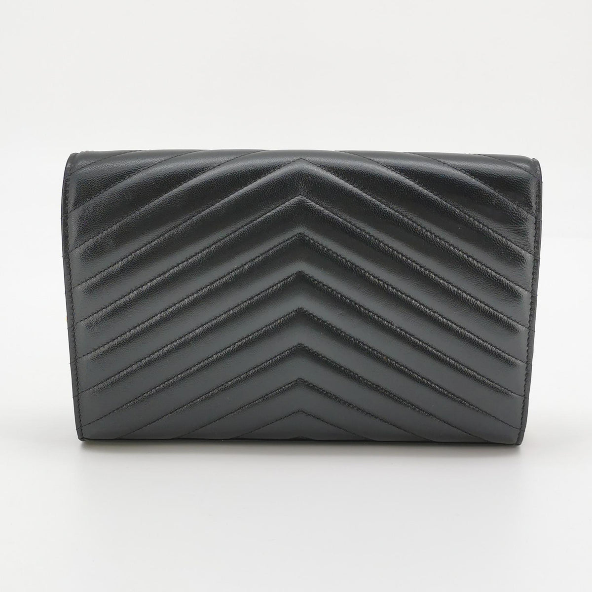 Saint Laurent Envelope Wallet On Chain Large Lambskin Black
