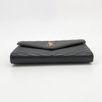 Saint Laurent Envelope Wallet On Chain Large Lambskin Black