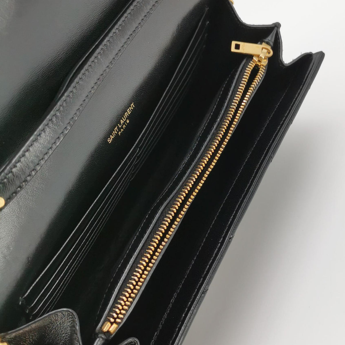 Saint Laurent Envelope Wallet On Chain Large Lambskin Black