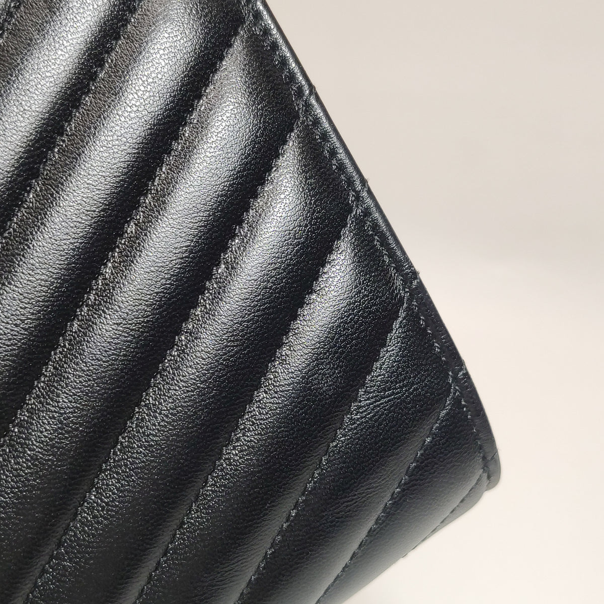 Saint Laurent Envelope Wallet On Chain Large Lambskin Black