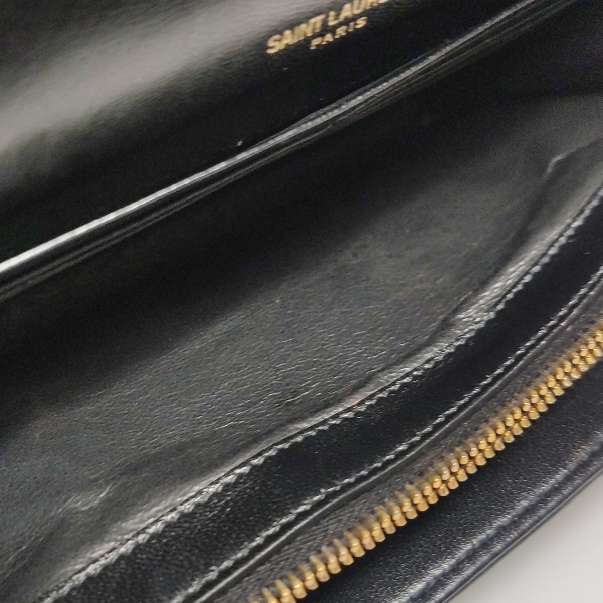 Saint Laurent Envelope Wallet On Chain Large Lambskin Black