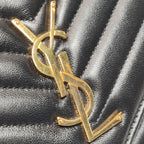 Saint Laurent Envelope Wallet On Chain Large Lambskin Black