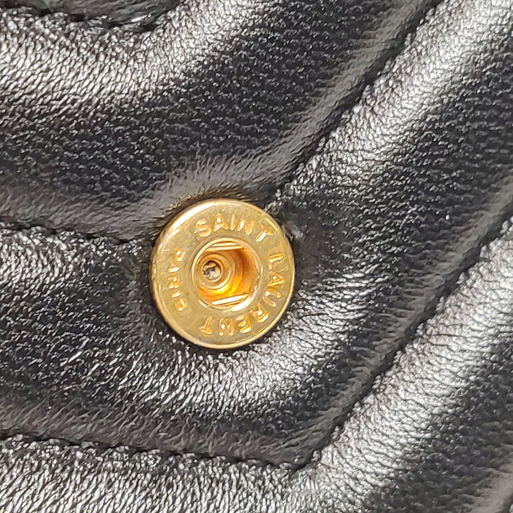 Saint Laurent Envelope Wallet On Chain Large Lambskin Black