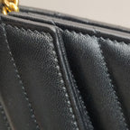Saint Laurent Envelope Wallet On Chain Large Lambskin Black