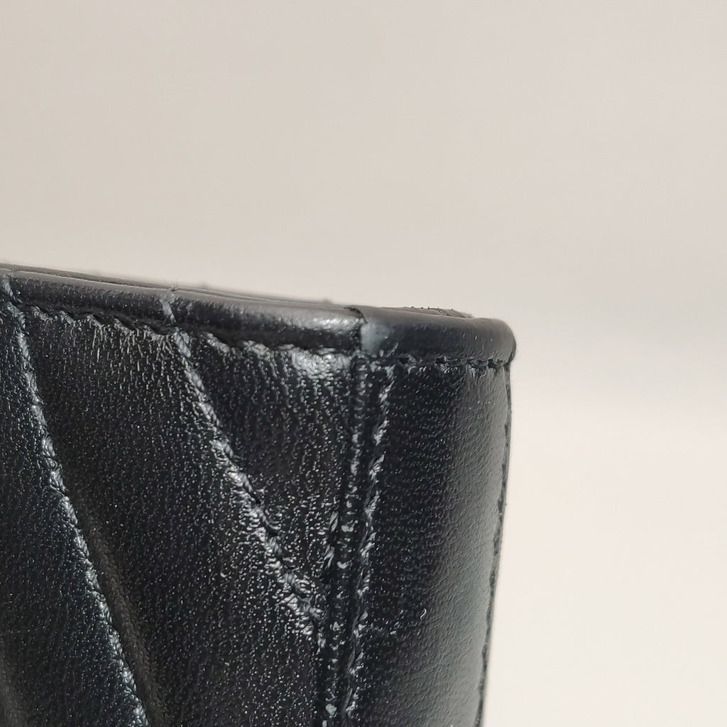 Saint Laurent Envelope Wallet On Chain Large Lambskin Black