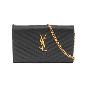 Saint Laurent Envelope Wallet On Chain Black Large