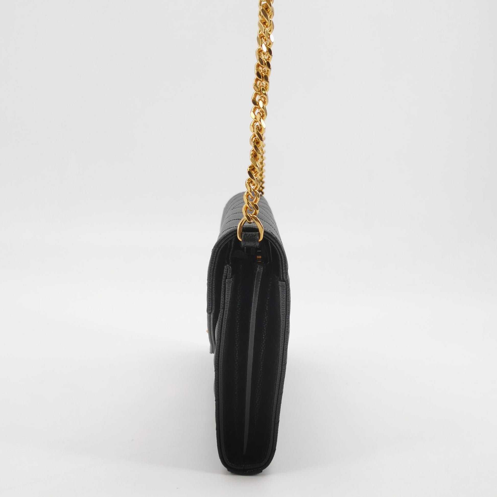 Saint Laurent Envelope Wallet On Chain Black Large