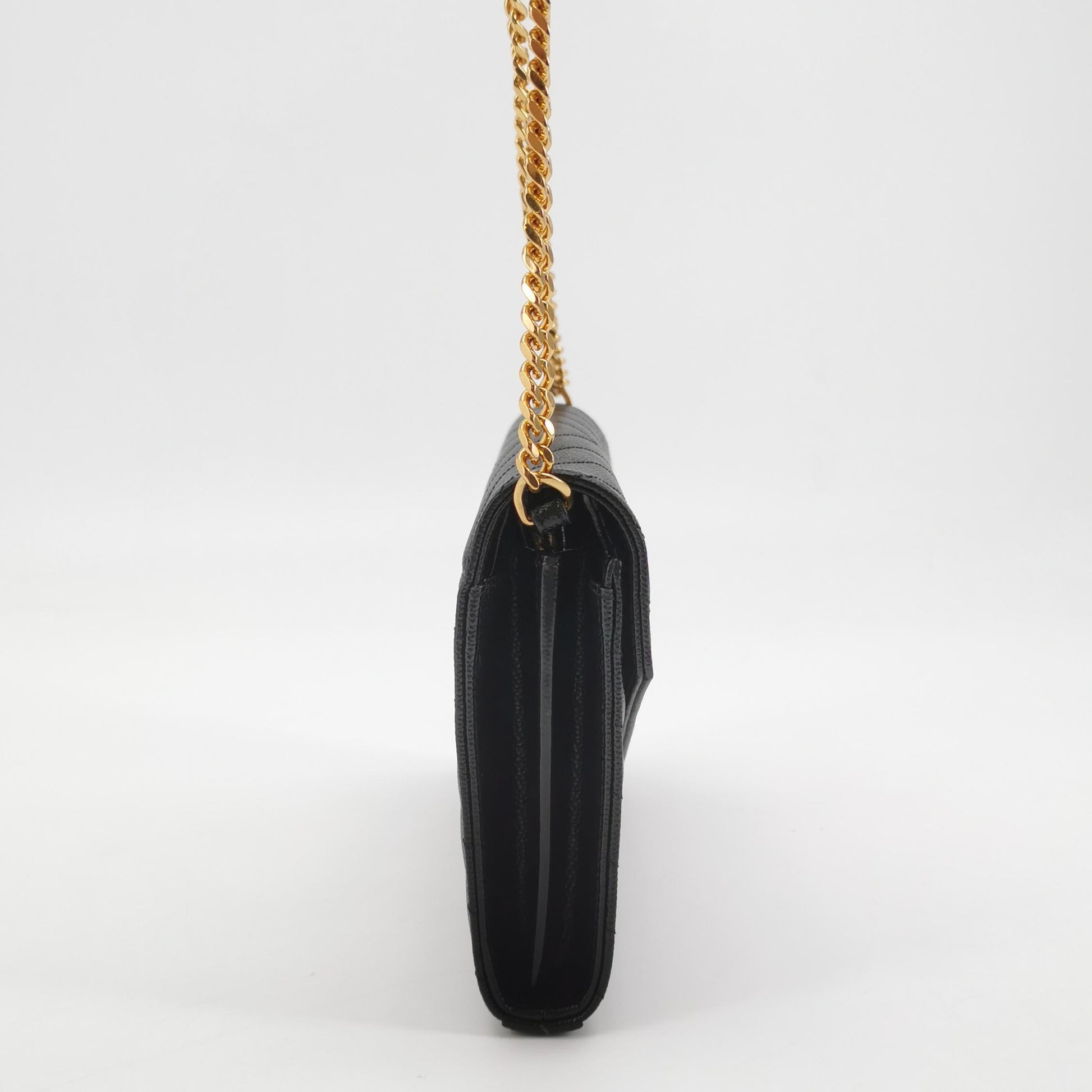 Saint Laurent Envelope Wallet On Chain Black Large