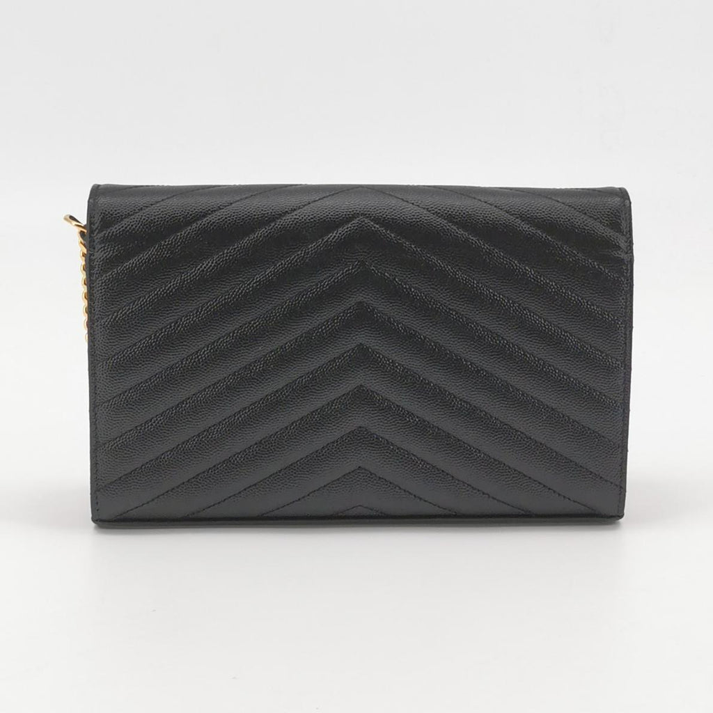 Saint Laurent Envelope Wallet On Chain Black Large