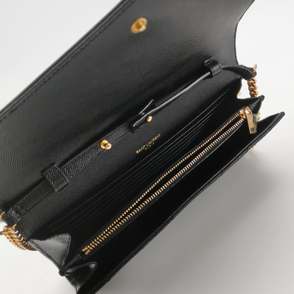 Saint Laurent Envelope Wallet On Chain Black Large