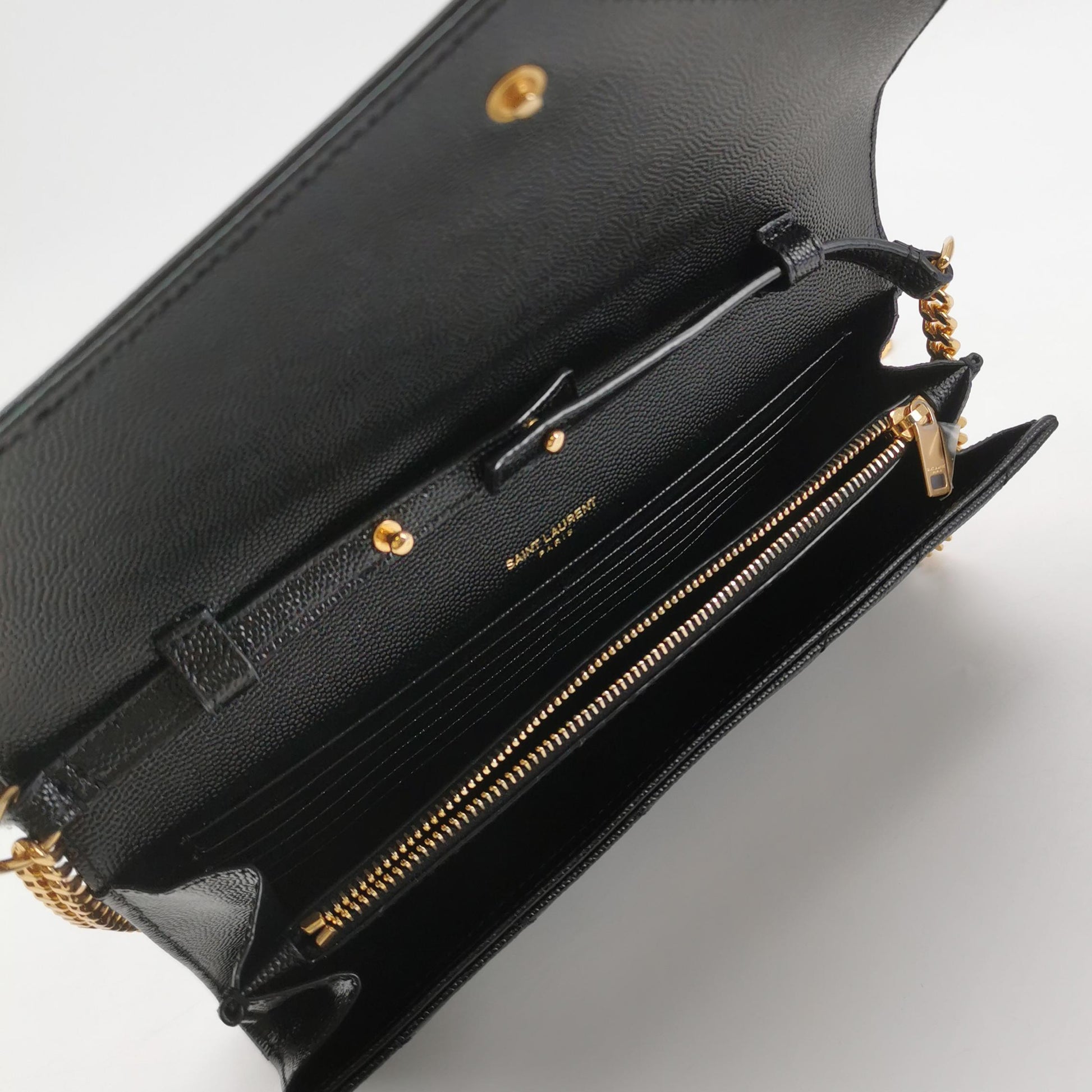 Saint Laurent Envelope Wallet On Chain Black Large