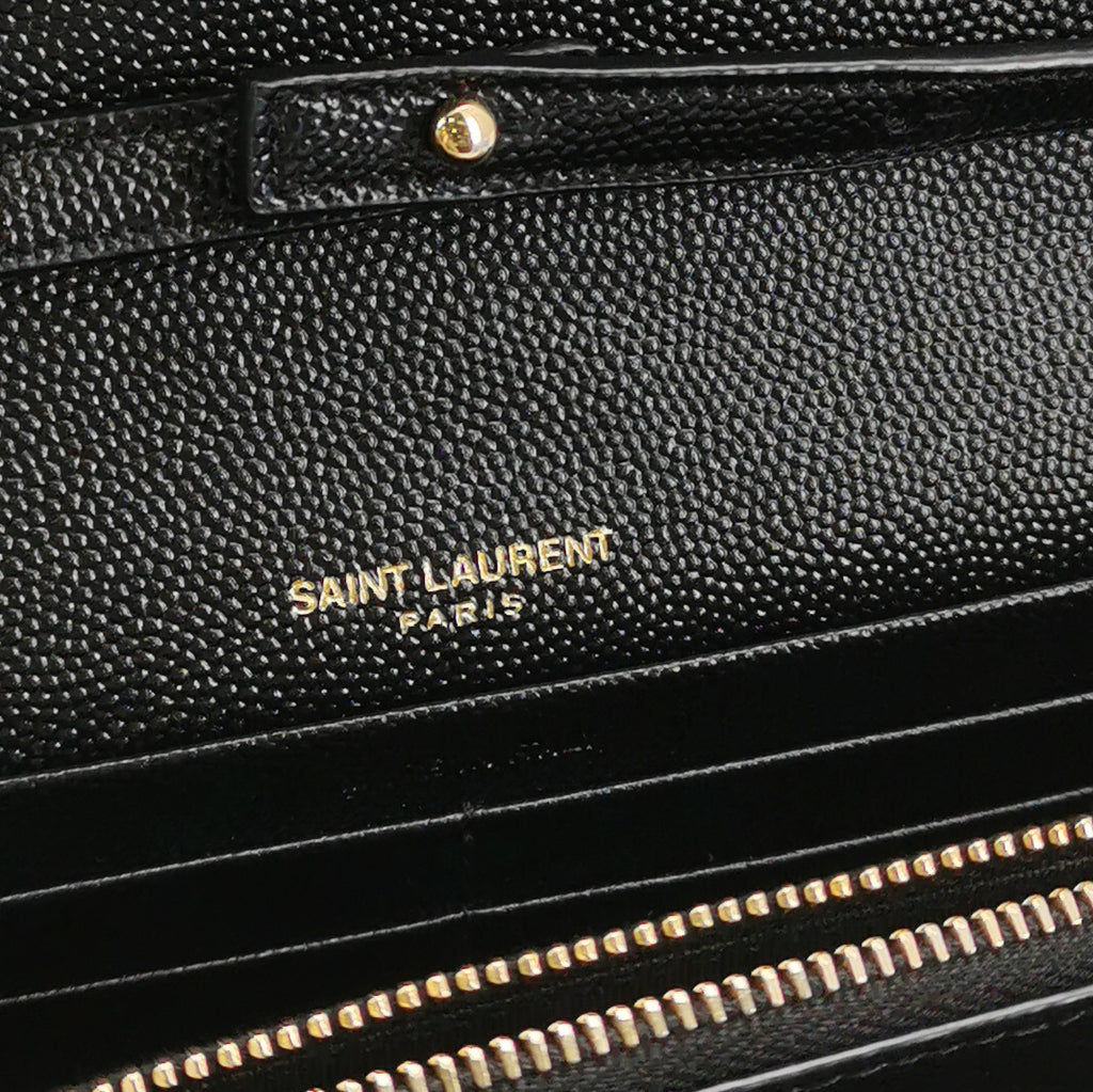 Saint Laurent Envelope Wallet On Chain Black Large