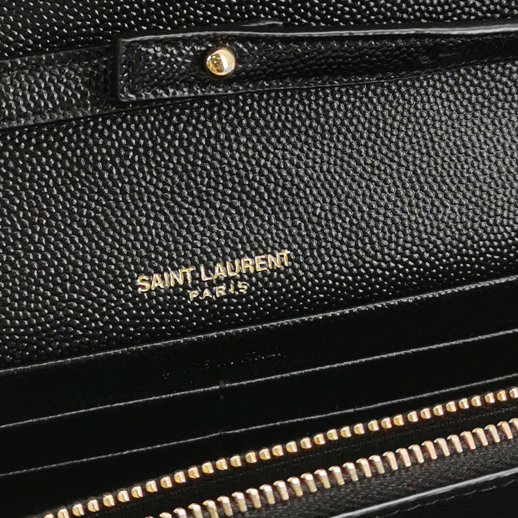 Saint Laurent Envelope Wallet On Chain Black Large