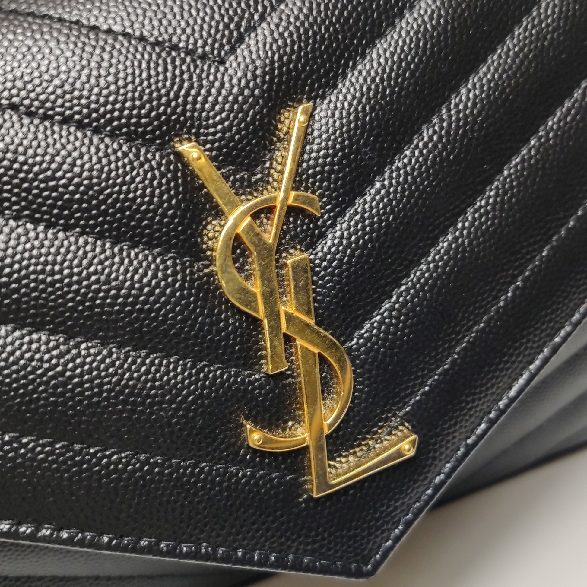 Saint Laurent Envelope Wallet On Chain Black Large