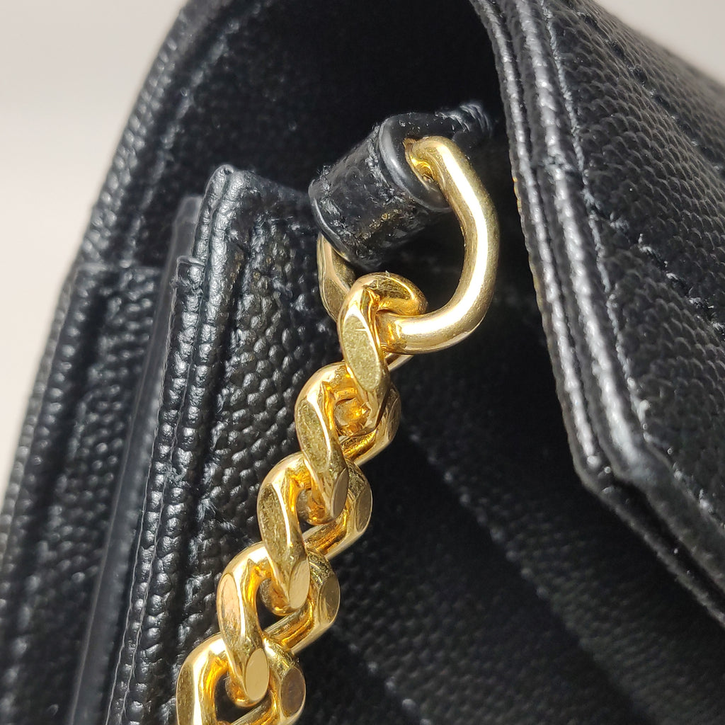 Saint Laurent Envelope Wallet On Chain Black Large