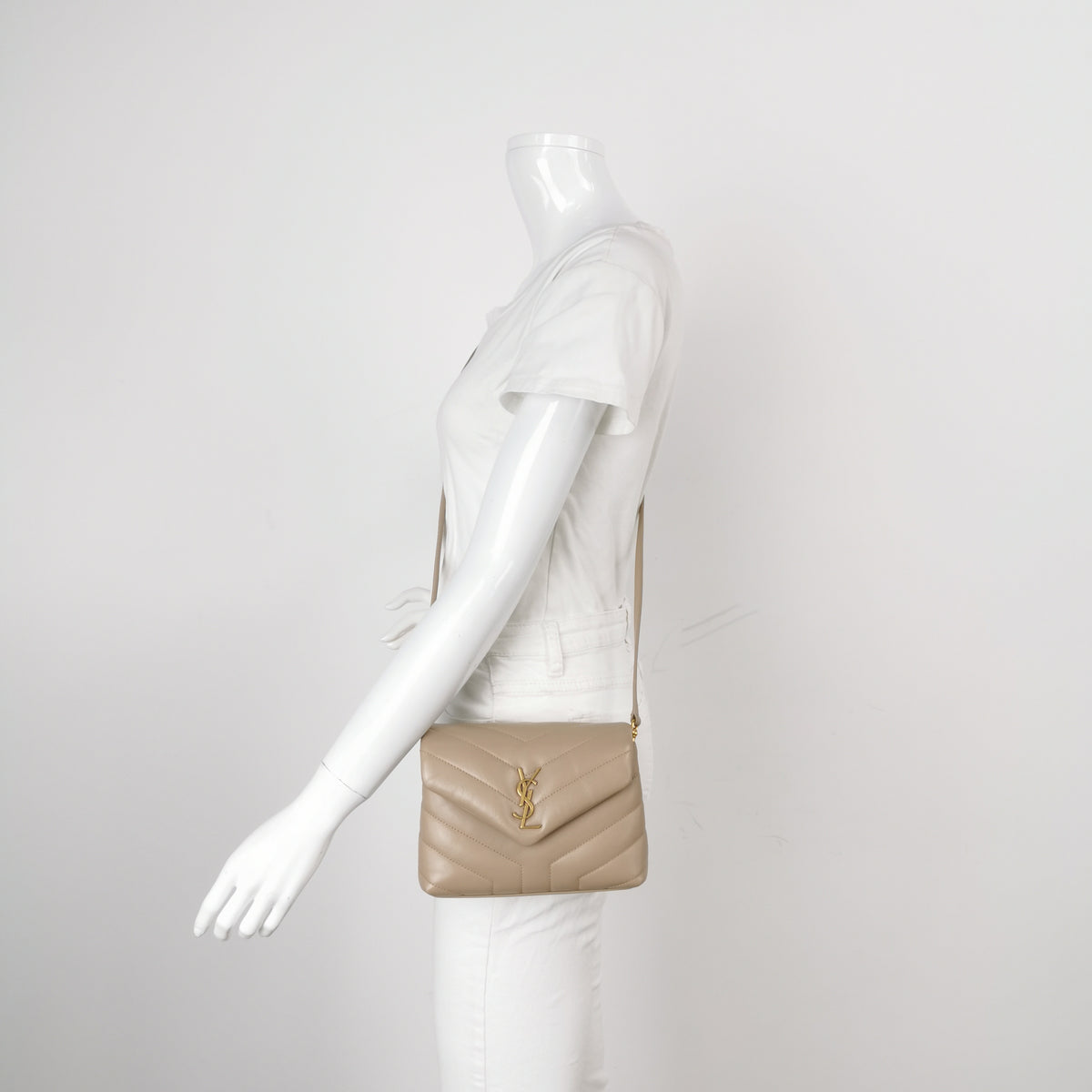 Saint Laurent Loulou Toy Crossbody Beige