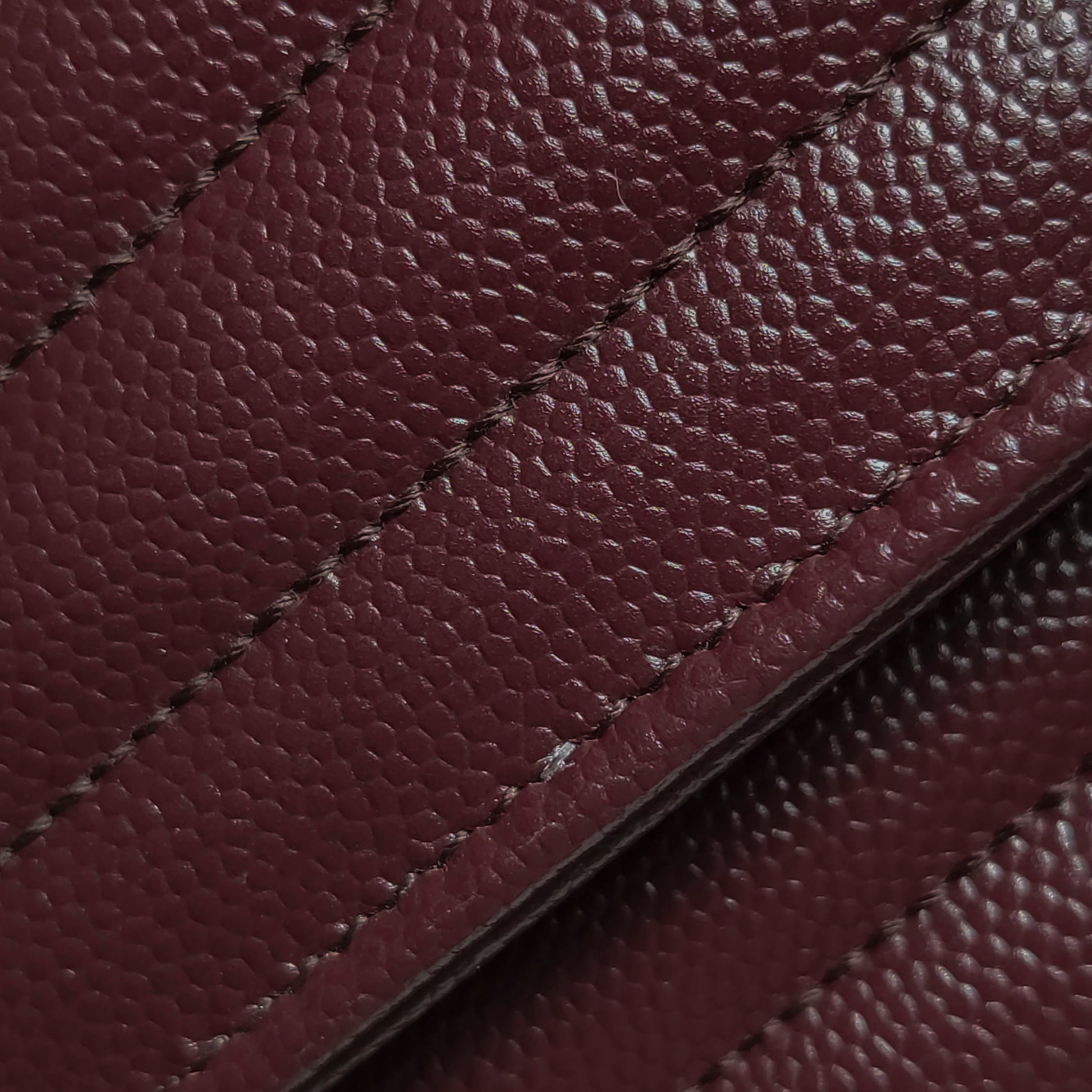 Saint Laurent Envelope Wallet on Chain Large Burgundy