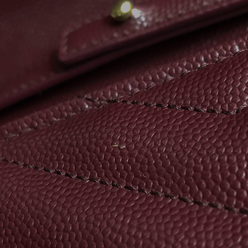 Saint Laurent Envelope Wallet on Chain Large Burgundy