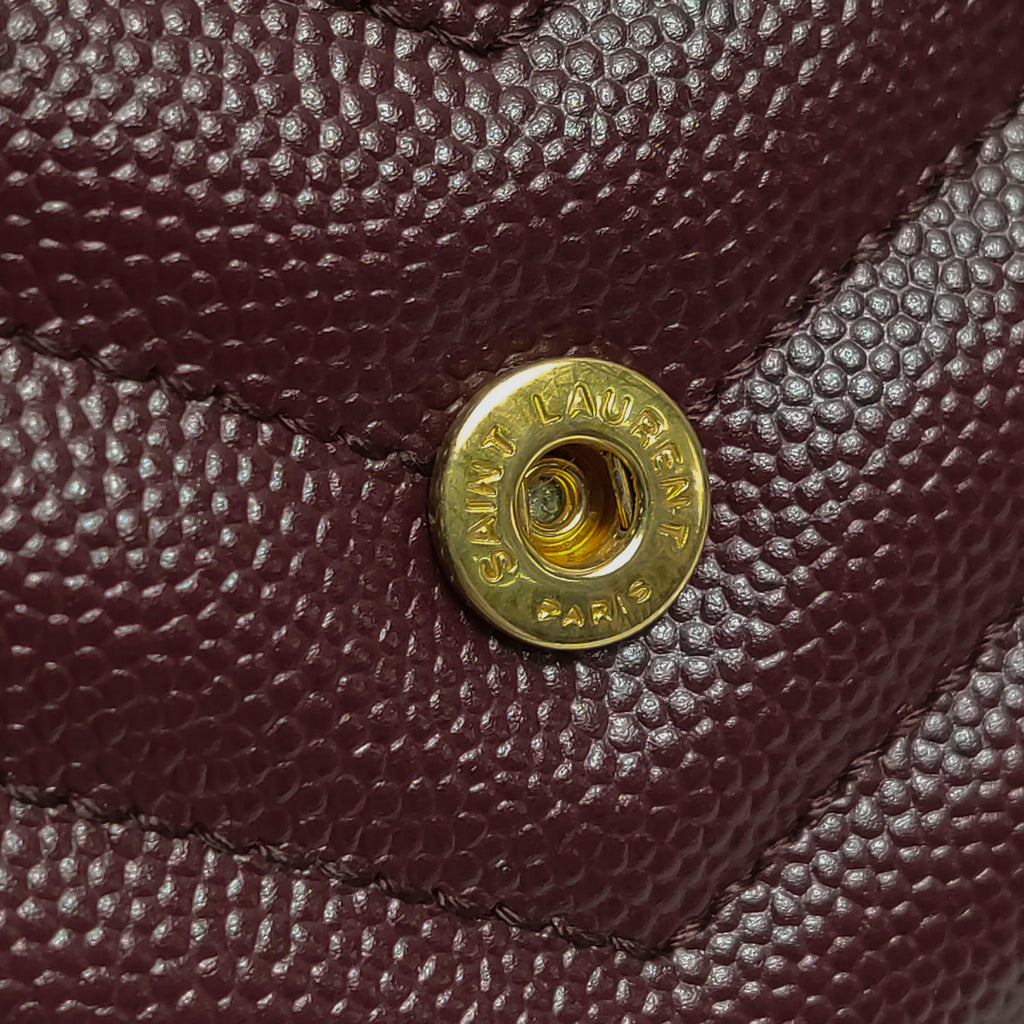 Saint Laurent Envelope Wallet on Chain Large Burgundy