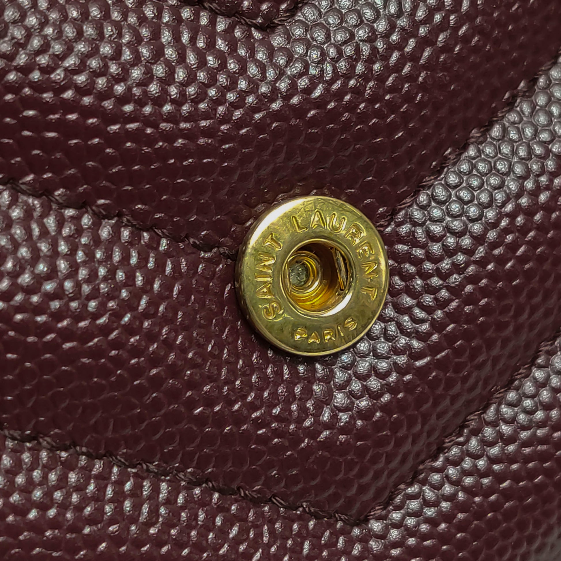 Saint Laurent Envelope Wallet on Chain Large Burgundy