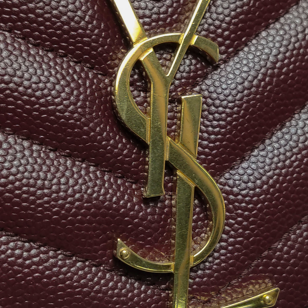 Saint Laurent Envelope Wallet on Chain Large Burgundy