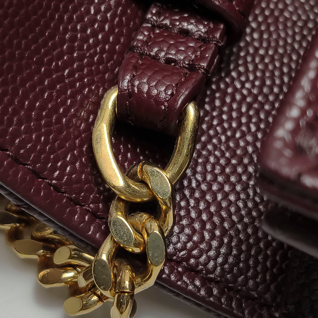 Saint Laurent Envelope Wallet on Chain Large Burgundy