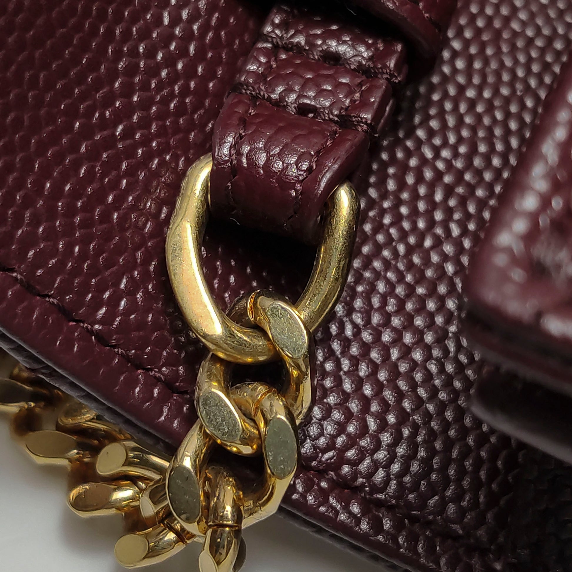 Saint Laurent Envelope Wallet on Chain Large Burgundy