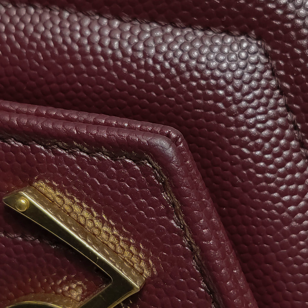 Saint Laurent Envelope Wallet on Chain Large Burgundy